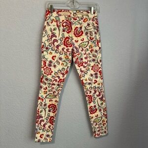 Pilcro By Anthropologie New Mid Rise Floral Skinny Ankle Jeans